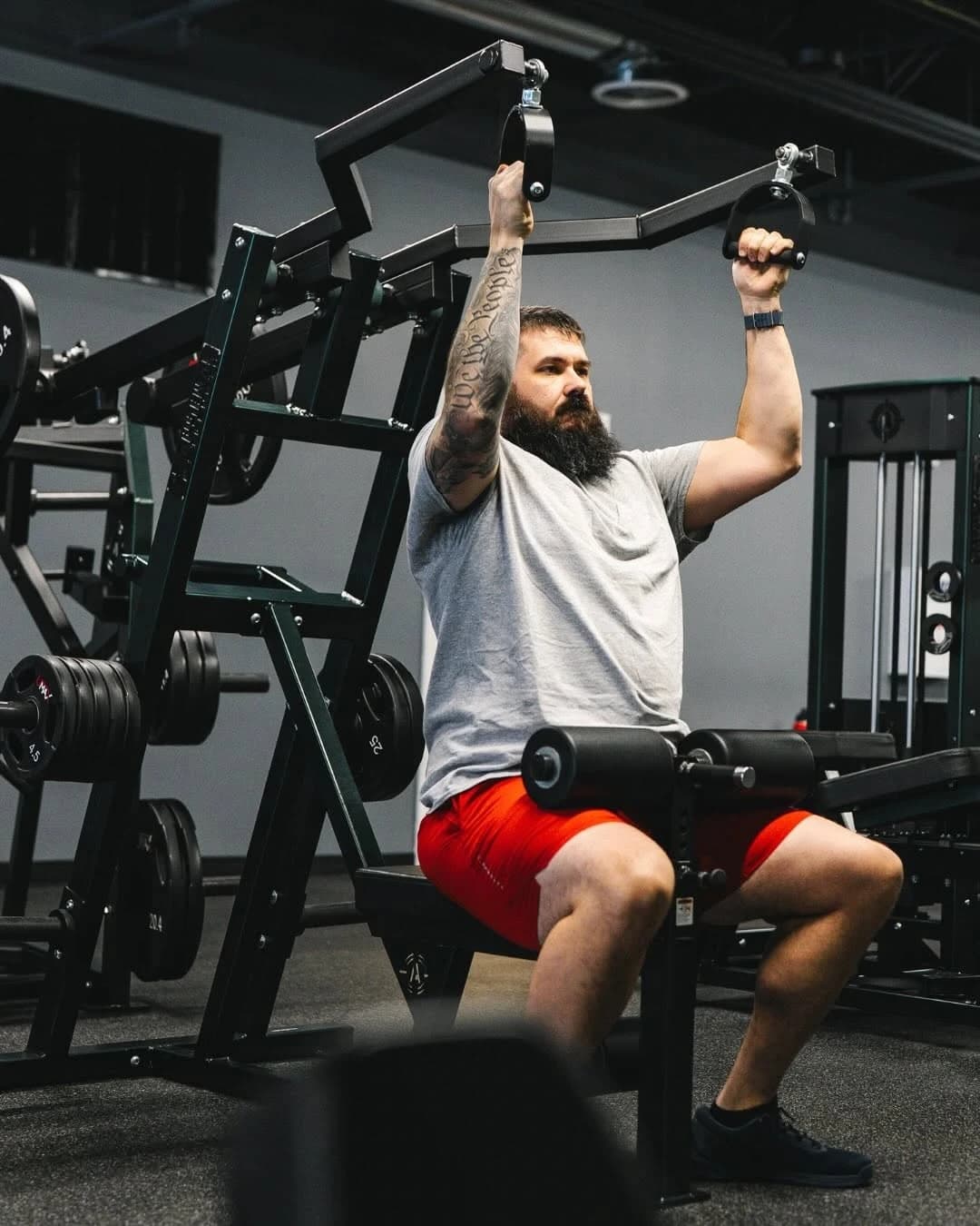 Ryan Davis mid-set on a lat pulldown at Summit Strength